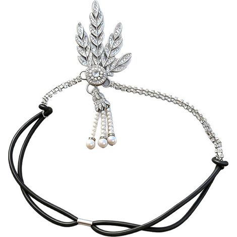 Bandeau Gatsby vintage, en alliage et strass, accessoire de tête de style scène, parfait pour les bals de fin d'année, les fêtes et les mariées, dégageant élégance et sophistication. (1/2)