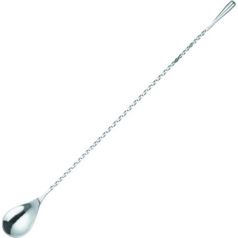 Cuillère À Cocktail - Acier Inoxydable - Manche Spiralé Longueur 380 Mm - Usage Bar Et Maison - 1 Pièce