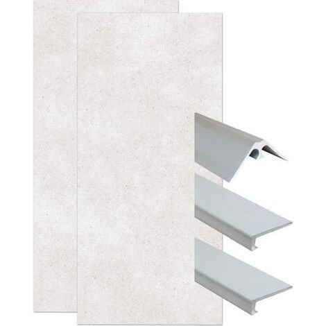 ONDEE ZEN - Pack complet de montage panneaux muraux Terrazzo 120 cm - Profilé chromé inclus