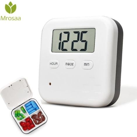 Chaude Chronométrage électronique Pilulier Mini Portable Voyage Quotidienne Vitamine Pilule Cas avec écran Numérique Réveil Rappel (1/2)