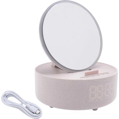 Das perfekte Geburtstagsgeschenk für alle: Kabelloses 6-in-1-Ladegerät mit digitalem Wecker, beleuchtetem Spiegel und Bluetooth. Ideal für Mädchen und Mütter. (1/5)