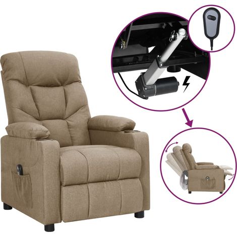 Relaxsessel Elektrisch Taupe Stoff vidaXL (1/5)