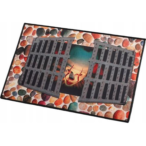 Zerbino Halloween 3D con clown Pennywise 40 x 60 cm (1/4)