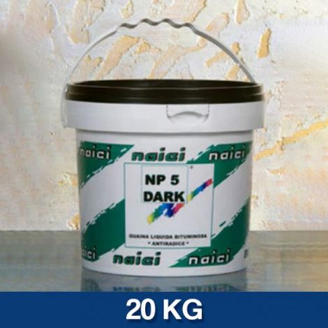 GUAINA LIQUIDA IMPERMEABILIZZANTE PER TETTI MURI ANTIRADICE NP 5 DARK 16919V KG 20 (21950)