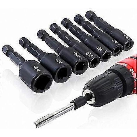 Taraud à douille en acier allié durable, compatible avec les tournevis pneumatiques (1/4)