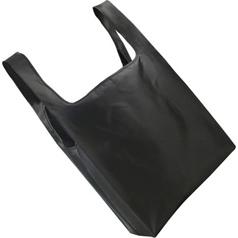 cabas pliable OUNONA noir réutilisable en toile légère