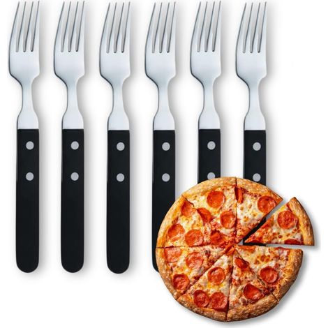 Amefa Set di 6 forchette da carne (acciaio inox 18/0), colore nero