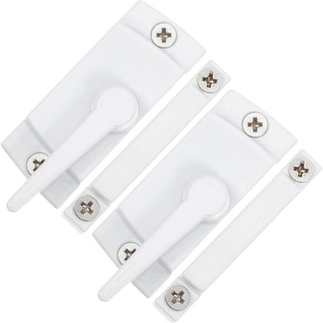 2ensembles Verrous à Pour Fenêtres Glissantes Serrure De Sécurité Pour Fenêtres Et Portes Facile à Installer Protection Accessoires Pour Plastique Et Blanc Avec Base