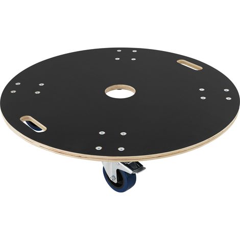 ECD Germany Carrito de Transporte Redondo para Muebles Ø77x14,5 cm con 4x Ruedas Giratorias de Caucho Carretilla con Frenos Platforma Mundanzas y Translado de Maquinaria/Electrodomésticos hasta 800kg