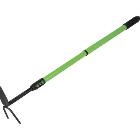 Zappa a Cuore bidente da Giardino con Manico telescopico allungabile Estensibile da 52 a 79 cm forca 2 Denti bicorna attrezzo utensile per Giardinaggio 90074