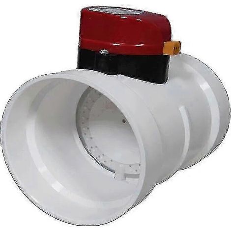Clapet anti-retour électrique, ABS/PVC, pour la régulation du débit d'air, compatible avec les conduits ronds de 75 mm à 200 mm. (1/4)