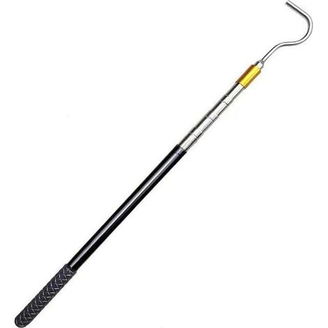 Mât Télescopique de 150 cm avec Crochet pour Tube Dauvent Ouvre-auvent - Tige de Traction pour Ouvre-auvent Crochet Serpent Piège à Reptiles en Acier Inoxydable Crochet Serpent Rétractable (1/5)
