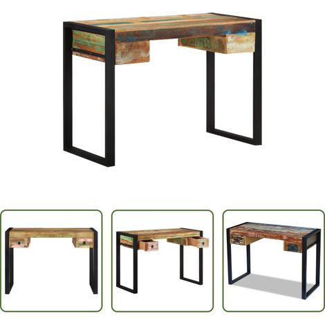 vidaXL Bureau en bois massif - Bureau Bois de récupération massif (1/5)