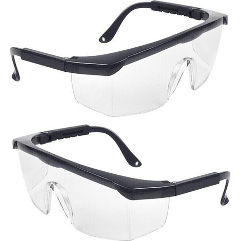 Safety Glasses,2 PCS Anti-fog Goggles Blue Frames UV Protection Goggles for Kids Adults with Thicker PC Lenses for Outdoor Activities Black (1/5)