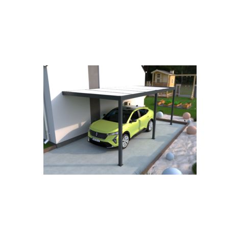 Carport aluminium adossé 3x6 m anthracite Fabriqué en France (1/3)