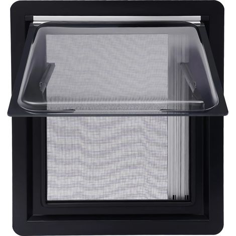 Fenêtre RV, réglable à 70°, maille anti-insectes, noir (1/2)