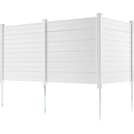 Mophorn Sichtschutz für den Außenbereich, 50"x50" 3-teilig, PVC-Zaun für Pool, Klimaanlagen (3-teilig)