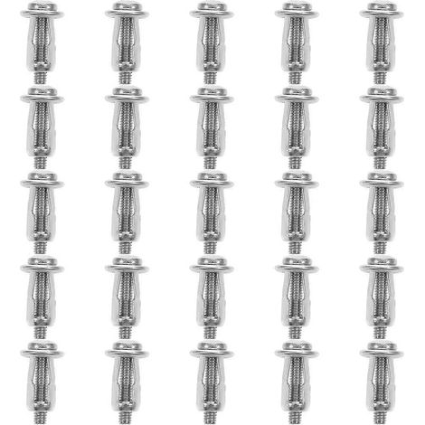 25 pièces de chevilles à expansion pour porte creuse, écrous de levage avec vis, vis de fixation pour porte-2.3X1.1CM