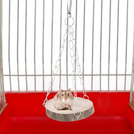 Hamac suspendu en bois pour petits animaux de compagnie, jouet sans danger pour hamsters, oiseaux et perroquets. (1/5)