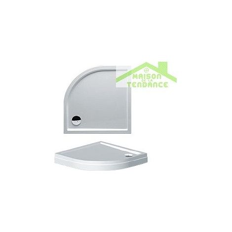 Receveur de douche acrylique quadrant RIHO DAVOS 285 100x100x4,5 cm avec pieds et tablier-Blanc-Blanc-100.00 -- (1/5)