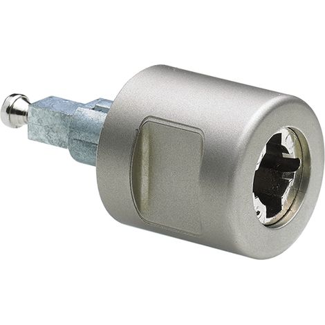 Zylinderdrehgriff Typ 42.5 links, vernickelt, mit Griffmulden (1/2)