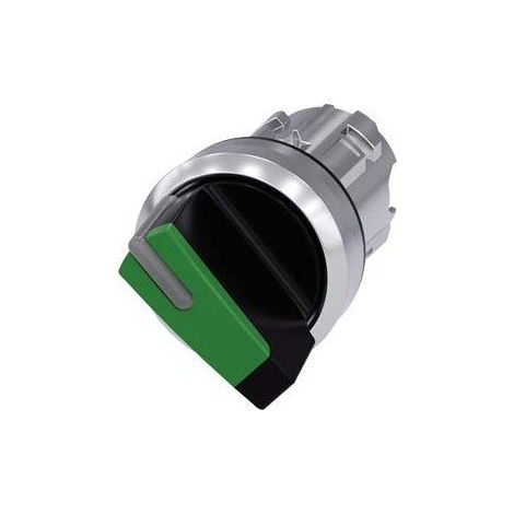 Lápiz de 2 posiciones con interruptor antirretorno de 22 mm, retroiluminado, metal negro/verde, Sirius ACT 3SU1052-2BF40-0AA0