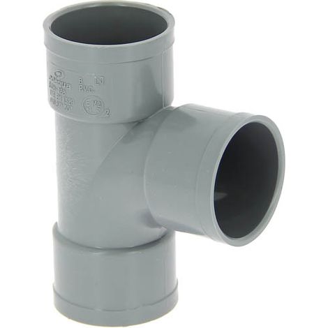 Adequa – Raccord d'évacuation PVC té pied de biche femelle-femelle 87°30 – Diamètre 40mm – Pour installations sanitaires