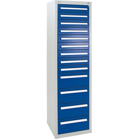Stumpf Schubladenschrank Serie T-100/35-5, 13 Schubladen enzianblau (9x100, 4x200mm) (1/3)