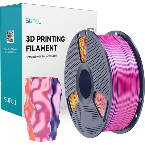 Filamento SUNLU PLA+ Seda Tricolor 1,75 mm 1 kg (rojo-amarillo-azul) (1/5)