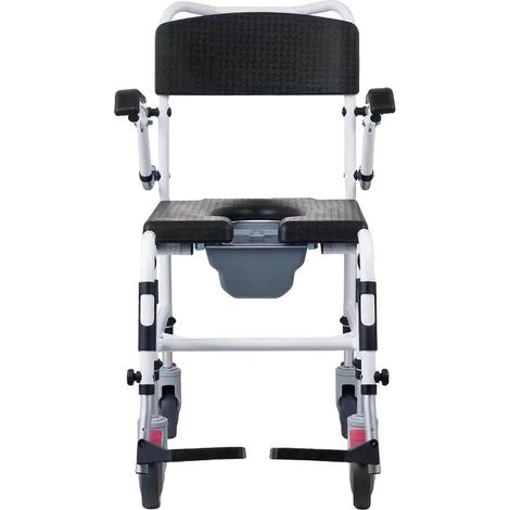 Inodoro con ducha para sillas de ruedas, 4 ruedas con bloqueo, altura ajustable, MULTI (1/2)
