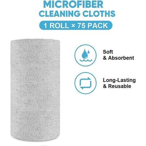 Rouleaux de chiffons de nettoyage en microfibre, réutilisables, essuie-tout détachables, serviettes en microfibre, chiffons de nettoyage ménagers non pelucheux (1/5)