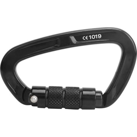 XINDA Karabiner für Outdoor-Klettern, Sicherheitsschlaufe, Schnellverschluss mit D-Ring, schwarzes Zubehör (1/5)