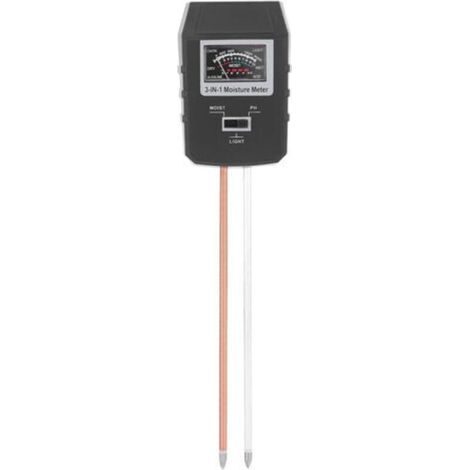 Testeur de Sol 3 en 1 Grand Écran - Mesure du pH, Humidité et Luminosité - Noir - (1/2)