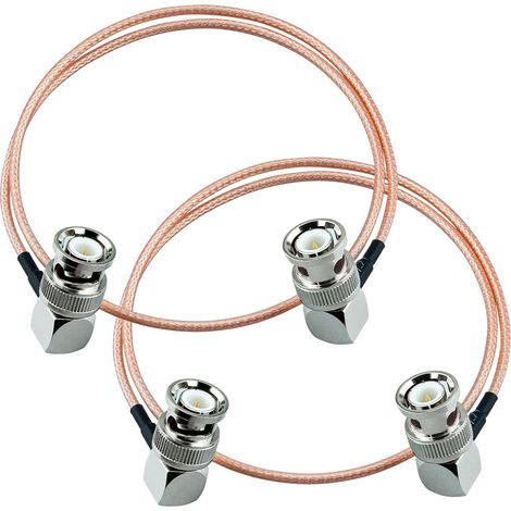 BNC Mâle à Angle Droit à 90 Degrés BNC Mâle 50CM, BNC Coude Câble RG316, Câble Coaxial Connecteur BNC, Câble d'extension à Angle Droit 50cm pour Antenne Wifi Queue Cavalier HD SDI Vidéo (1/3)