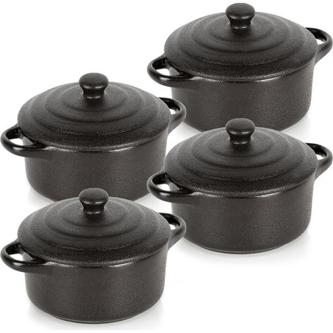 Cuencos de porcelana para hornear con tapa, 150 ml, 4 unidades. (1/5)