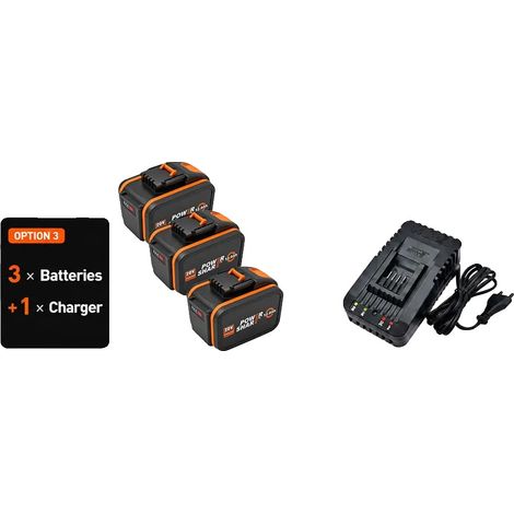 Batterie Lithium, Capacité 12000mAh, Compatible avec les Outils Worx, 15C-12.0AhX3 chargeur (1/2)