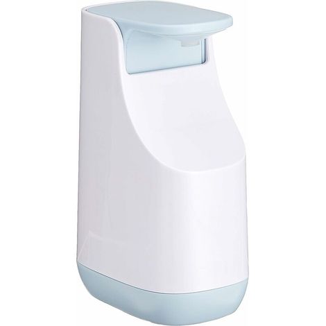 Pompe à Savon Liquide Compacte, Plastique, BlancBleu Ciel, 6.2 x 9.1 x 14.2 cm