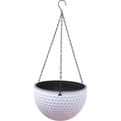 Pot Suspendu - Pot Rond En Plastique Avec Trous De Drainage Et Chaîne De Suspension - Pour Intérieur Et Extérieur - 1 Pièce (1/5)