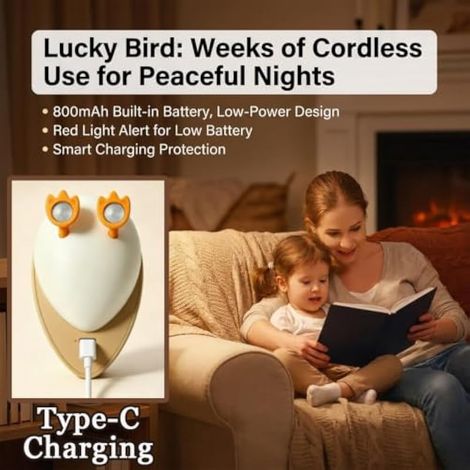 LED Veilleuse Detecteur de Mouvement,Lampe en Forme D'oiseau, Lampe de Chevet Rechargeable USB,Aimantée Lampe Blanc Chaud pour Chambre Enfant Couloir Escalier Cadeau Déco Maison (1/3)