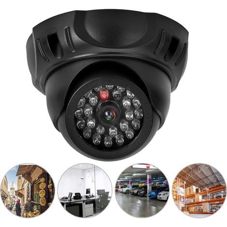 Caméra de Surveillance Fausse Dôme avec Effet Lumineux LED - Dissuasion Antivol (1/5)