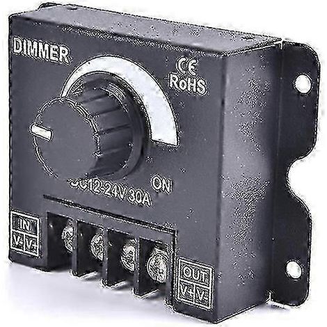 Variateur LED 30 A 360 W CC 12 V/24 V avec régulateur de tension et luminosité réglable pour éclairage de camping-car, bateau et maison (1/5)