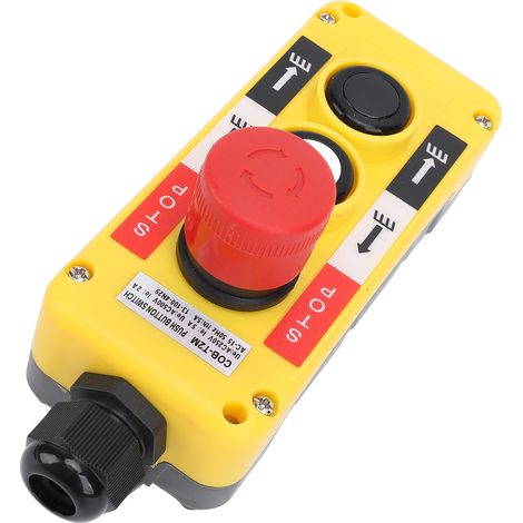 Contrôleur de levage grue interrupteur à bouton poussoir étanche 2 touches IP68 télécommande industrielle avec arrêt d'urgence (1/5)