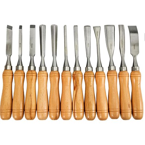 Ensemble de ciseaux à bois, lames HSS, prise confortable, 12PCS (1/5)