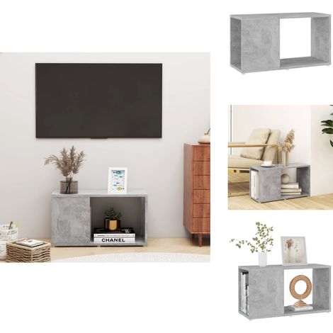 Meuble TV Gris béton 60x24x32 cm Bois d'ingénierie - Meubles Tv - Meuble Tv Gris - Meuble Tv Moderne - Rangement Tv - Support Tv (1/5)