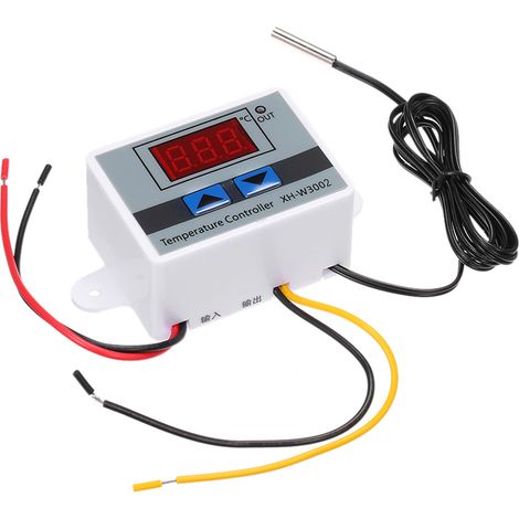 Régulateur de température microprocesseur numérique écran LED mini thermostat chauffage refroidissement avec sonde étanche 1m (1/5)