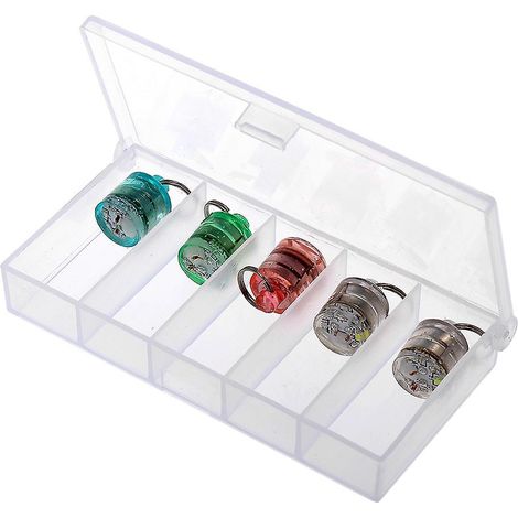 5-teiliges rundes, wasserdichtes LED-Angellicht-Set für Tiefsee-Tintenfische, Stroboskop- und Blinkköder