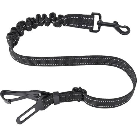 Ceinture Chien Voiture 54-72-90 cm Attache Voiture Réglable Ceinture Lestée Noir Absorption des Chocs Élastique Boucle Universelle Convient à Toutes Chiens et Modèles de Véhicules (1/5)