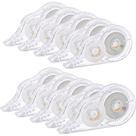Cinta correctora, 10 piezas, Rollo, Cinta correctora de 8 metros, Rollo corrector, Compacto, Mini, Ratón de bolsillo, Corrector, No tóxico (1/5)