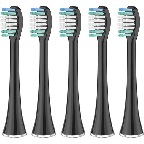 Cabezales de repuesto para cepillos de dientes para centros dentales domésticos, paquete de 5 unidades, color negro. (1/5)