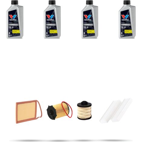 Kit tagliando 4 FILTRI e 4L OLIO compatibile con Peugeot 3008 1.6 BlueHDI 88kw dal 2014 (1/5)